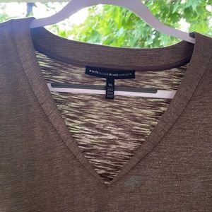 White House Black Market Brown shimmery wide arm shirt